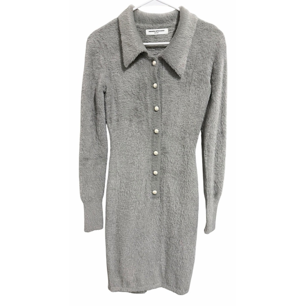 Amanda Uprichard Devin Mini Dress Fog Women's Size Small